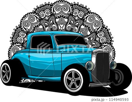 draw of hot rod car vector illustration design 114940593