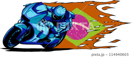 sportbike racer riding fast vector illustration design sportbike racer riding fast vector illustration design 114940603