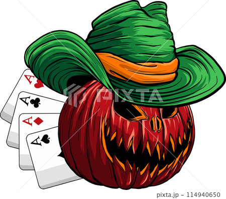 Halloween pumpkin in flat style vector illustration design 114940650