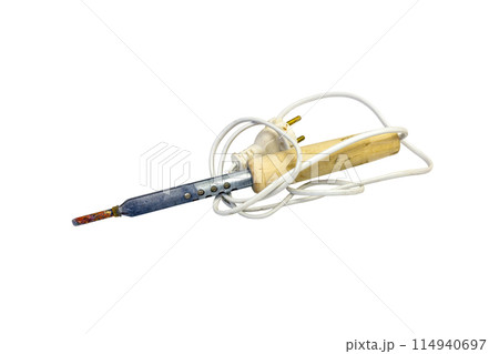 a soldering iron isolated on a white background a soldering iron isolated on a white background 114940697