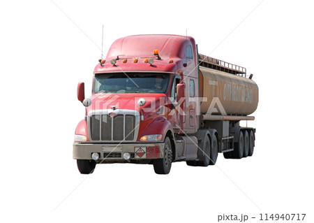 Car for transportation of heavy bulk cargo isolated on a white background 114940717