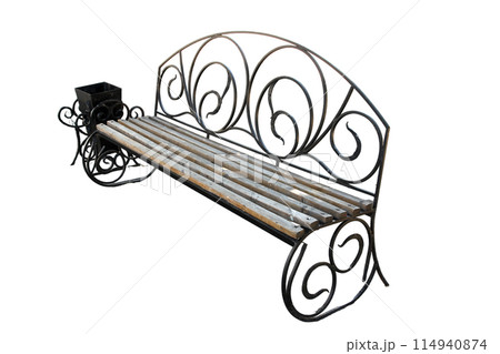 Park bench isolated on a white background Park bench isolated on a white background 114940874
