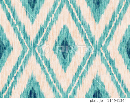 Vintage seamless pattern in Ikat style. Pattern for home decor in retro style. Retro ikat texture. Vintage seamless pattern in Ikat style. Pattern for home decor in retro style. Retro ikat texture. 114941364