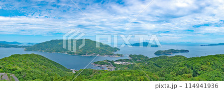 【上盛山展望台からの風景】 (高解像度版) 山口県熊毛郡上関町長島 114941936