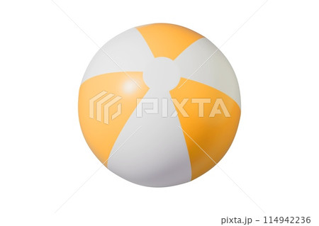 Inflatable ball for beach and water games. Set of beach ball . Beach ball on isolated background. 114942236