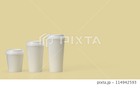 The Coffee paper cup for hot drink concept 3d rendering. The Coffee paper cup for hot drink concept 3d rendering. 114942593