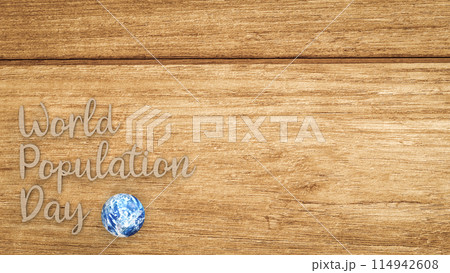 The World Population Day and earth for Holiday concept 3d 114942608