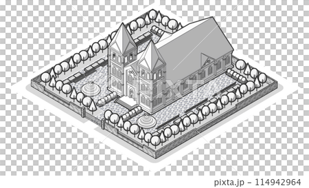 Vector illustration of a three-dimensional ceremony hall from a bird's-eye view Vector illustration of a three-dimensional ceremony hall from a bird's-eye view 114942964