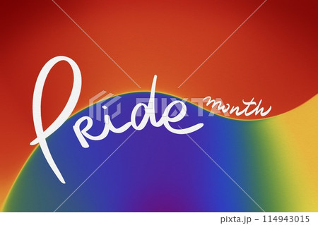 Pride month celebration, gay couple lesbian LGBTQ gender gradient shape heart love rainbow illustration paper texture 114943015