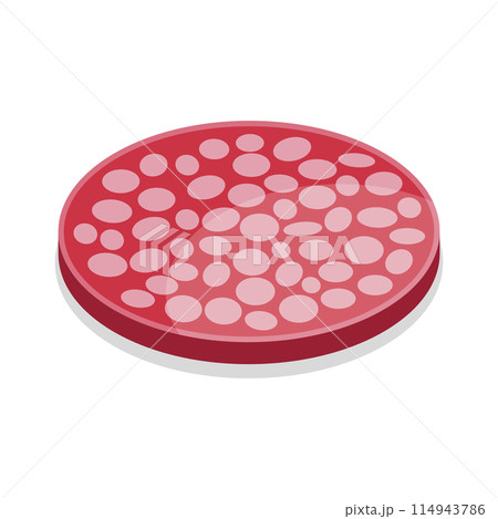 3D Isometric Flat Vector Set of Sausages and Meat Products, Butcher Store Production. Item 9 114943786