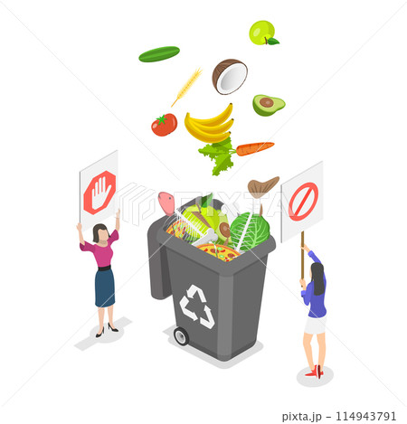 3D Isometric Flat Illustration of Sustainability Waste Management, Organic and Ecological Lifestyle. Item 3 114943791