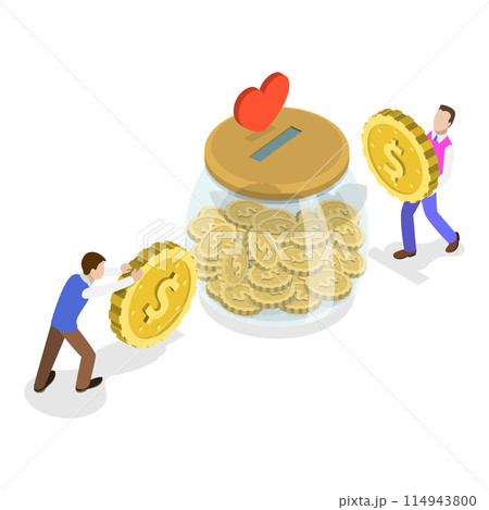 3D Isometric Flat Illustration of Donation and Volunteering, Charity Social Support. Item 2 3D Isometric Flat Illustration of Donation and Volunteering, Charity Social Support. Item 2 114943800