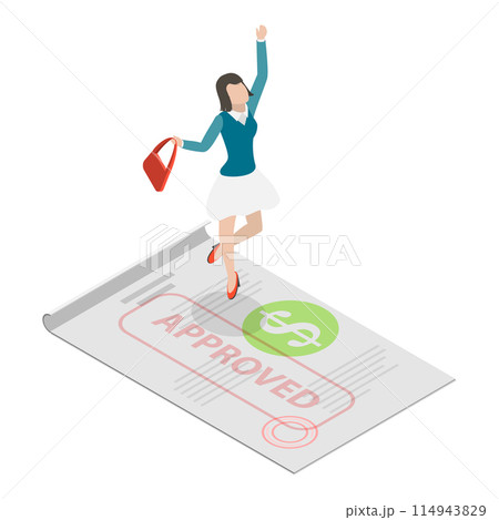 3D Isometric Flat Illustration of Bank Credit, Money Borrowing. Item 3 3D Isometric Flat Illustration of Bank Credit, Money Borrowing. Item 3 114943829
