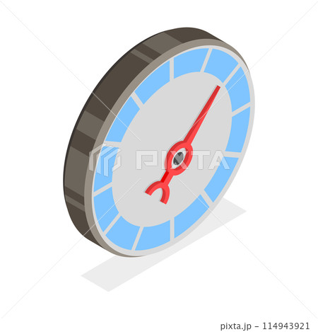3D Isometric Flat Vector Set of Meter Set, Gauges, Dashboards or Indicators. Item 3 114943921