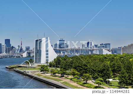 東京国際クルーズターミナル　送迎デッキからお台場の風景 114944281