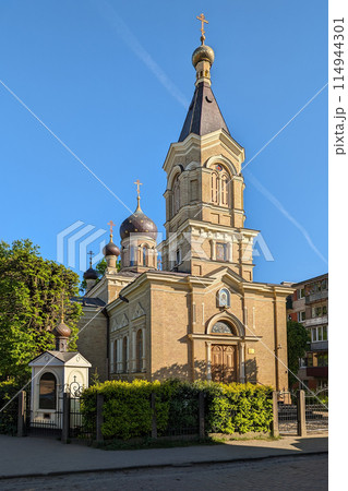 Old ancient Church of St Archangel Michael on the Moscow Forstadt in Riga, Latvia. 114944301