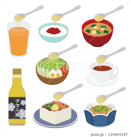 アマニ油のある生活のイラスト 114944387