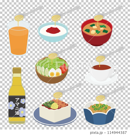 アマニ油のある生活のイラスト 114944387