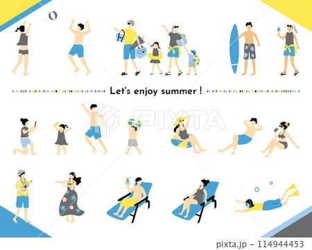 夏を楽しむ人達 114944453