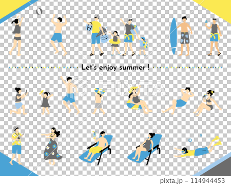 夏を楽しむ人達 114944453