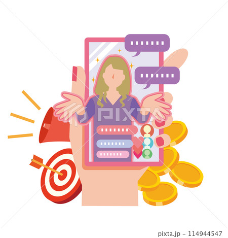 女性配信者のイメージイラスト 114944547