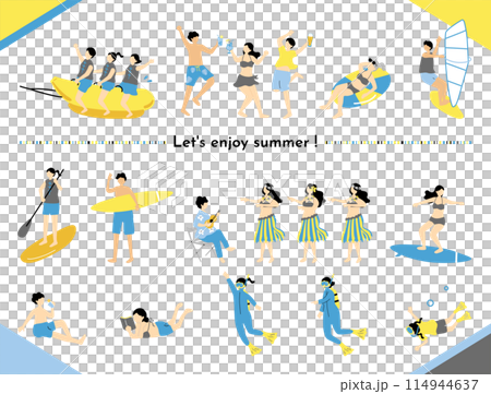 夏を楽しむ人達 夏を楽しむ人達 114944637