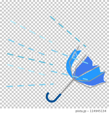 Vector landscape image of a blue umbrella breaking in a downpour Vector landscape image of a blue umbrella breaking in a downpour 114945134