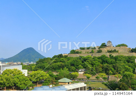 【香川県】快晴の丸亀城と讃岐富士(飯野山) 【香川県】快晴の丸亀城と讃岐富士(飯野山) 114945164