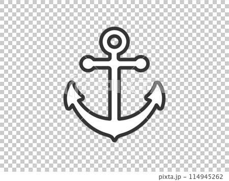 碇のアイコン（線画）のイラスト 114945262
