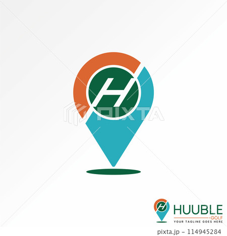 Logo design graphic concept creative vector premium stock unique abstract place symbol with initial letter H or CH font Related to monogram typography 114945284