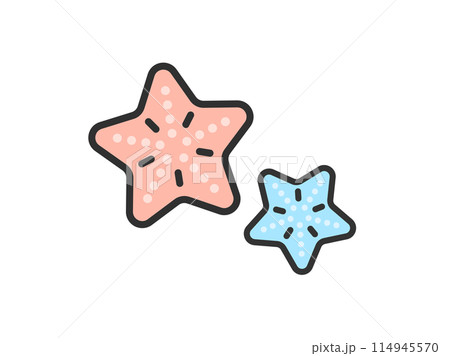 ヒトデのアイコン（線画カラー）のイラスト 114945570