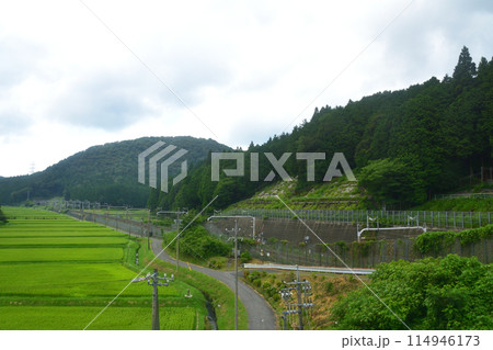 JR東海道本線米原駅から大垣駅までの車窓風景(2022年夏) 114946173