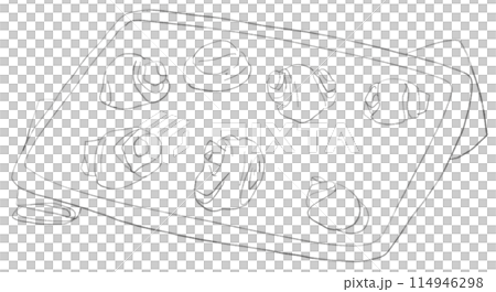 天板にのったパンの線画イラスト 天板にのったパンの線画イラスト 114946298