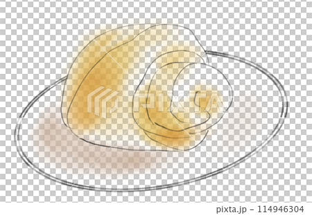 Illustration of bread on a plate 114946304