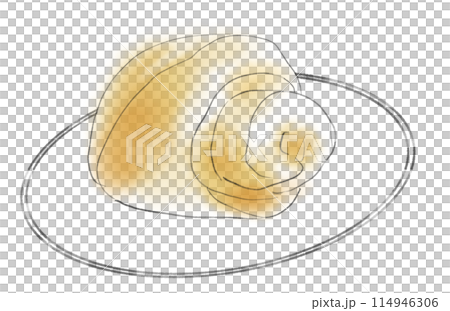 皿にのせたパンのイラスト 皿にのせたパンのイラスト 114946306