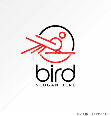 Logo design graphic concept creative premium vector stock abstract emblem circle unique line art out bird on stalk Related to freedom creative drawing Logo design graphic concept creative premium vector stock abstract emblem circle unique line art out bird on stalk Related to freedom creative drawing 114946312