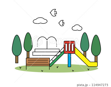 シンプルな公園のイラスト 114947273