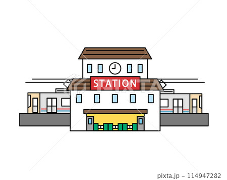 シンプルな駅のイラスト 114947282