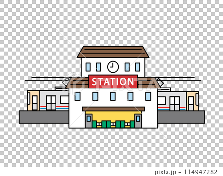 シンプルな駅のイラスト 114947282