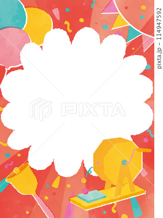 ガラポン抽選会の水彩タッチ背景テンプレート 114947592