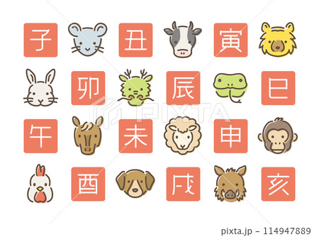 十二支アイコンセット　正面顔 114947889