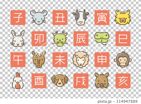 十二支アイコンセット　正面顔 114947889