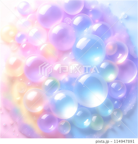 明るいソフトカラーの泡の背景素材 明るいソフトカラーの泡の背景素材 114947891