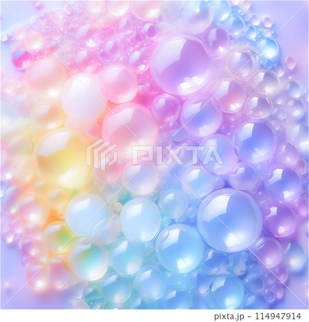 明るいソフトカラーの泡の背景素材 114947914