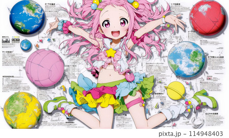 夏休みの旅行を計画中の女の子