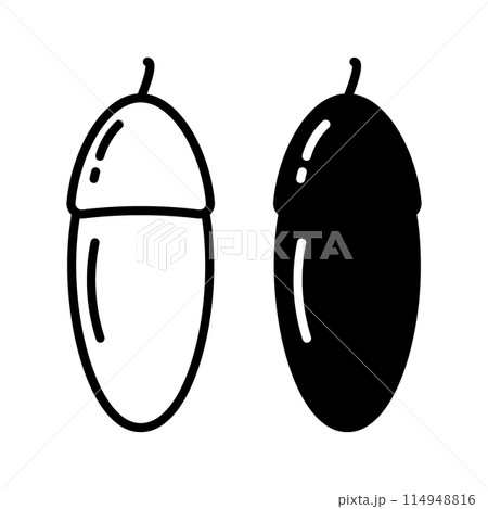 Acorn Stylized Silhouette and outline Autumn seed in minimalism Logo Icon Sticker Cards design idea Acorn Stylized Silhouette and outline Autumn seed in minimalism Logo Icon Sticker Cards design idea 114948816