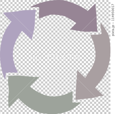 手書き風の4分割したシンプルな矢印のループ_2 手書き風の4分割したシンプルな矢印のループ_2 114950017
