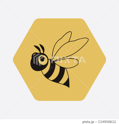 bee logo illustrations design icon 114950612