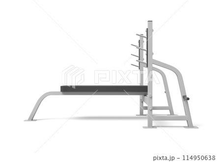 Side view of 3D model weightlifting bench Side view of 3D model weightlifting bench 114950638