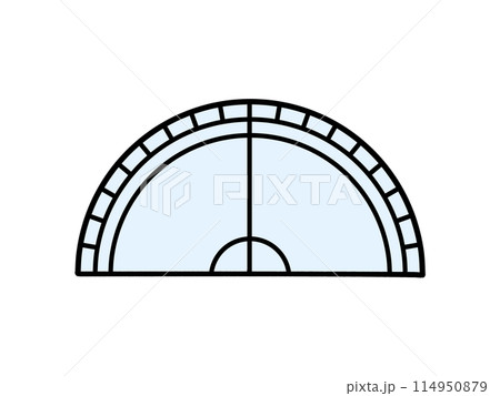 シンプルな分度器のイラスト素材 114950879